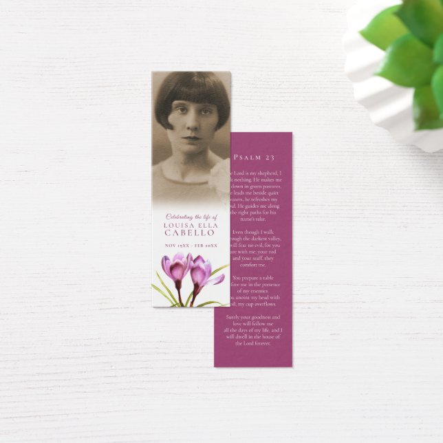 Beerdigung lila Frühling Crocus Gedicht Foto Lesez (Schreibtisch)