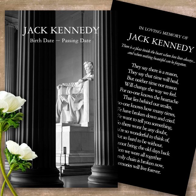 Beerdigung Lincoln Memorial Gebet Sympathiekarten (military sympathy card, military prayer cards, funeral prayer card, death, military funeral cards)