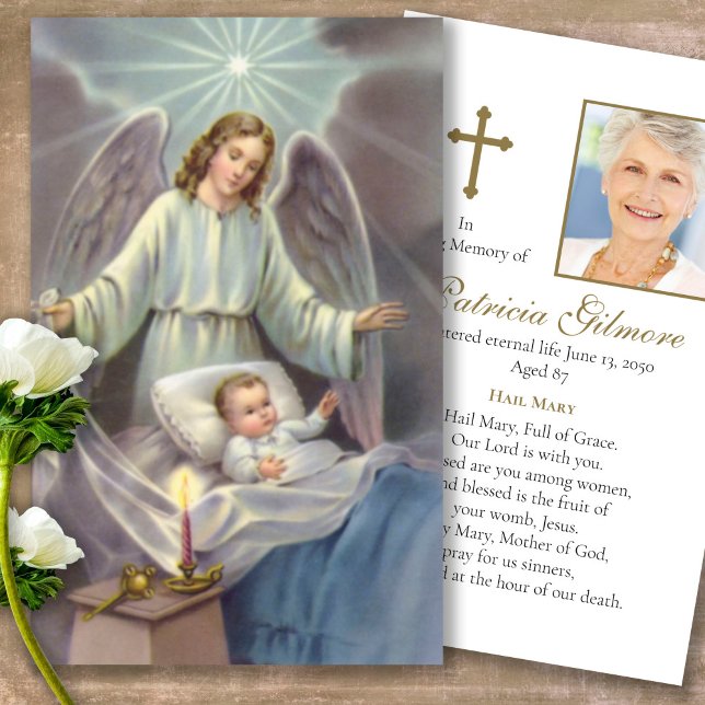 Beerdigung Loss Guardian Angel Gebet Sympathiekart (catholic, religious, celebration of life, in loving memory of, prayer cards for bereavement)