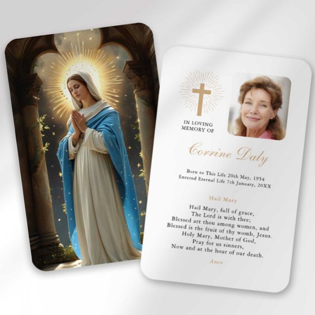 Beerdigung Loss Hail Mary Gebet Sympathie Karte (Von Creator hochgeladen)