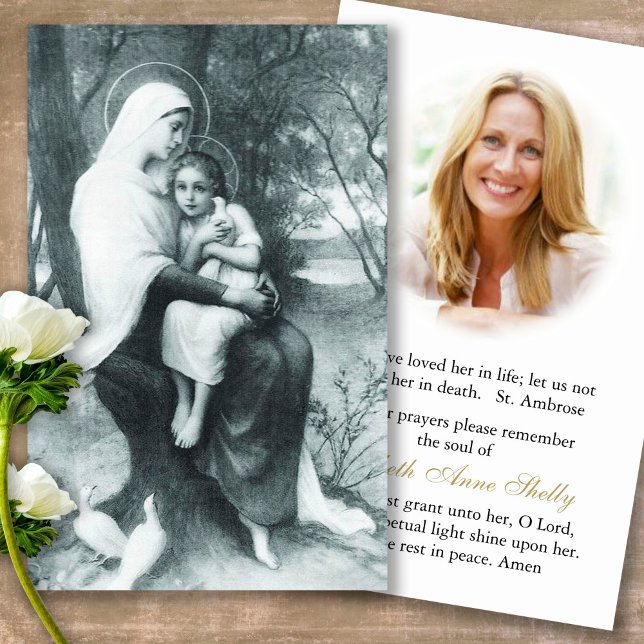 Beerdigung Loss St Anne & Mary Gebet Sympathiekart (catholic, religious, celebration of life, in loving memory of, prayer cards for bereavement)