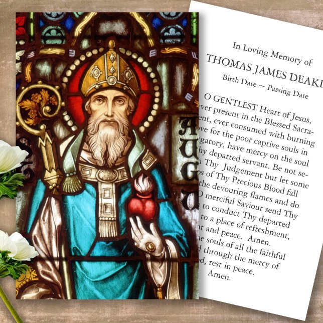 Beerdigung Loss St. Augustine Gebet Sympathiekarte (catholic, religious, celebration of life, in loving memory of, prayer cards for bereavement)