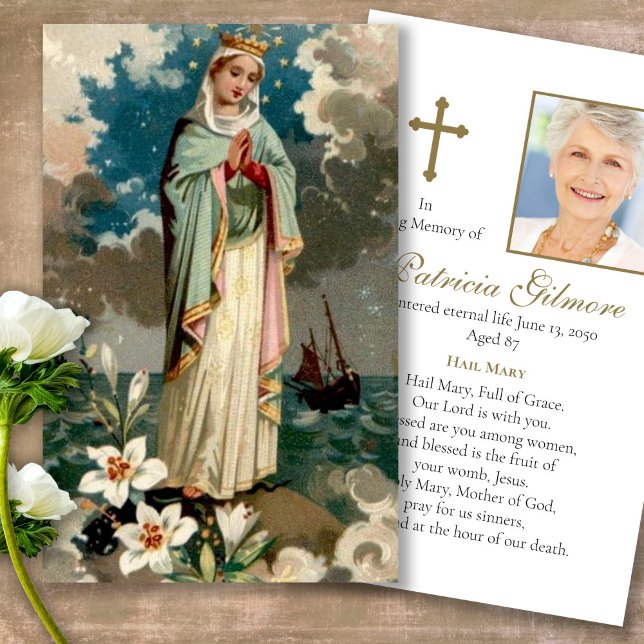 Beerdigung Loss Stella Maris Gebet Sympathiekarten (catholic, religious, celebration of life, in loving memory of, prayer cards for bereavement)