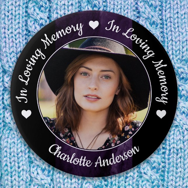 Beerdigung Love Memory Foto Lila Marble Memorial Button (Von Creator hochgeladen)
