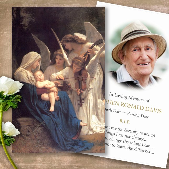 Beerdigung Mary & Angels Gebet Sympathiekarten (catholic, religious, celebration of life, in loving memory of, prayer cards for bereavement)