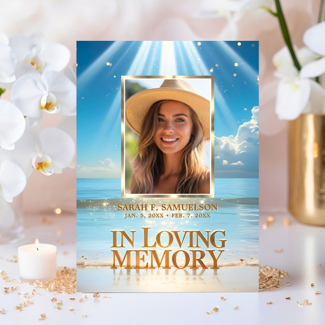 Beerdigung Mass Service Gebet Vielen Dank Foto Bea Dankeskarte (Funeral Mass Service Prayer Thank You Photo Beach)