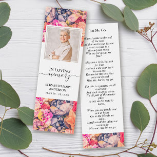 Beerdigung Memorial Bright Floral Mini Lesezeichen