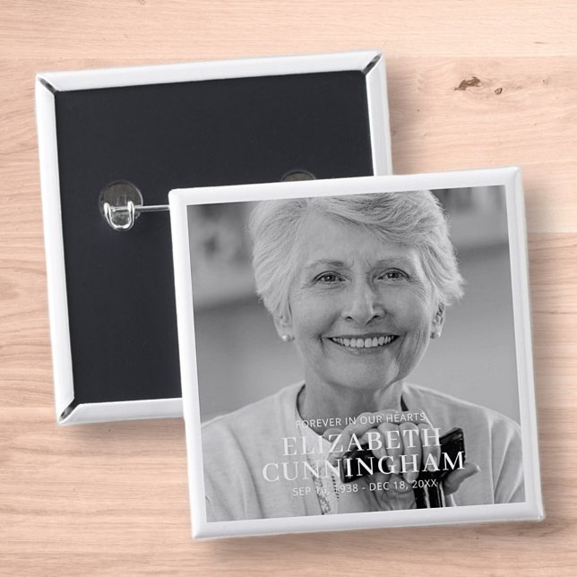 Beerdigung Memorial Classic Einfaches Foto Button (Von Creator hochgeladen)