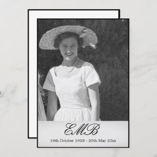 Beerdigung Memorial Einfaches Foto Einladung