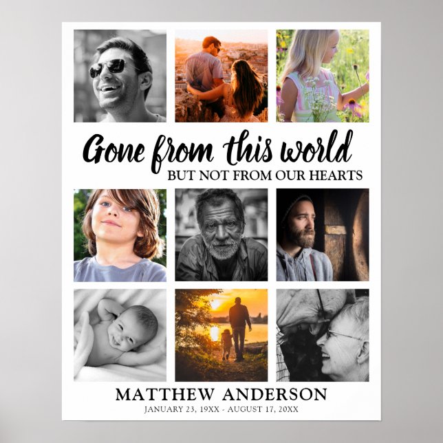 Beerdigung | Memorial Foto Collage Poster (Vorne)