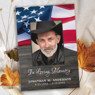 Beerdigung Memorial Patriotic Veteran Foto USA Fla Dankeskarte