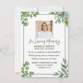 Beerdigung mit Eukalyptus-Blätter Einladung