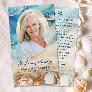 Beerdigung Oval Foto Gedenkkarte