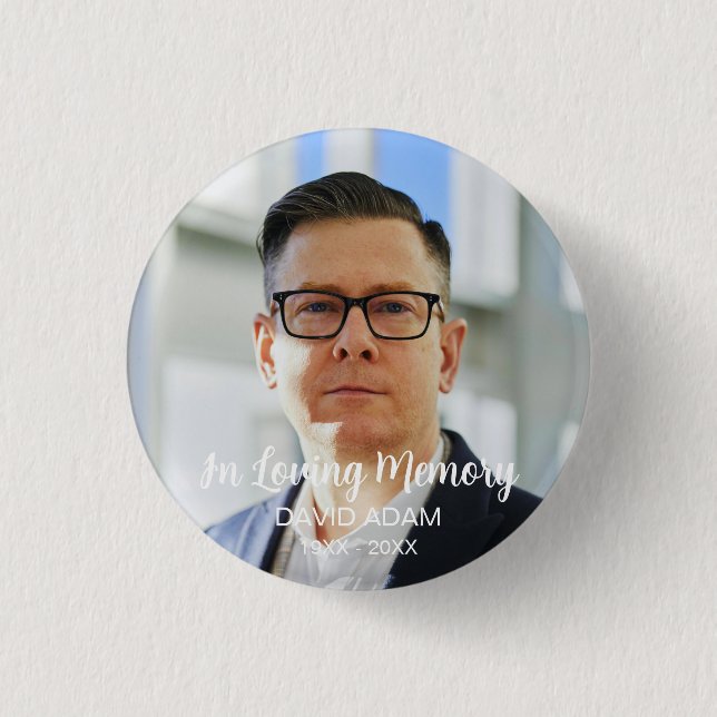 Beerdigung Personalisierter Gedenkfeier für kunden Button (Vorderseite)