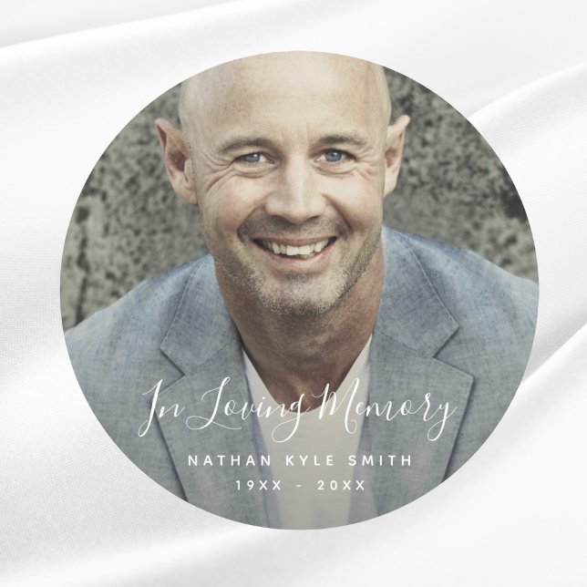 Beerdigung Personalisierter Gedenkfeier für kunden Runder Aufkleber (Photo Memorial Sticker)
