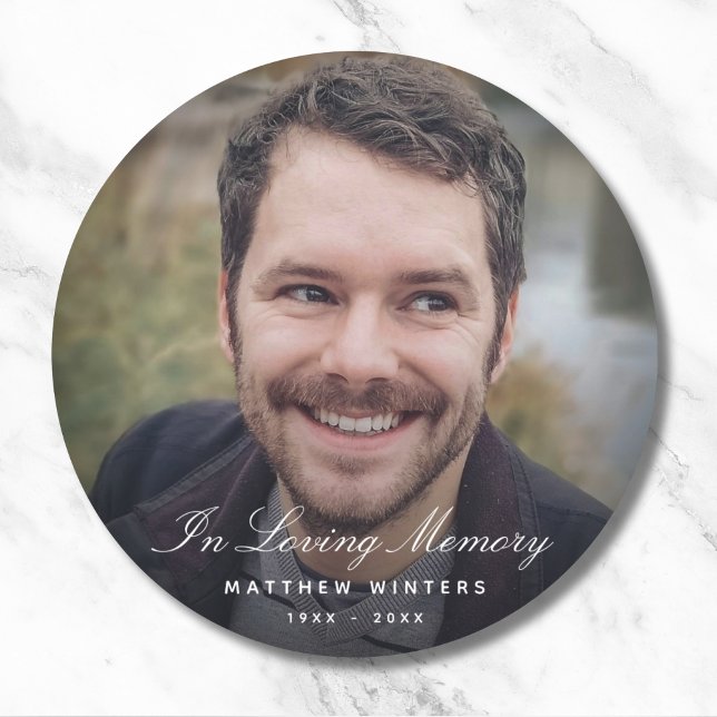 Beerdigung Personalisierter Gedenkfeier für kunden Runder Aufkleber (Photo Memorial Stickers)
