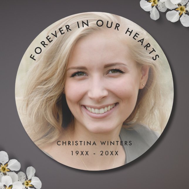 Beerdigung Personalisierter Gedenkfeier für kunden Runder Aufkleber (Photo Memorial Sticker)