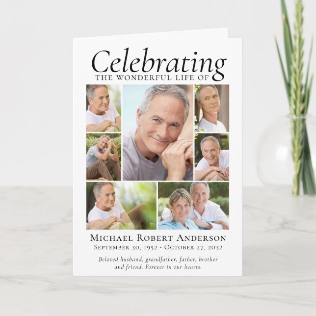 Beerdigung Programm abgeschlossen | Moderne FotoCo (Vorderseite)