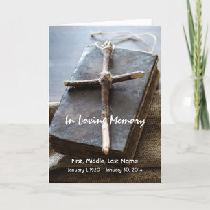 Beerdigung Programm Custom Bible Cross Christlich