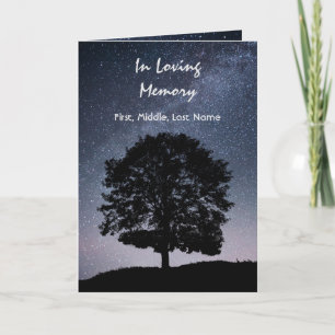 Beerdigung Programm Custom Stars Night Trees 