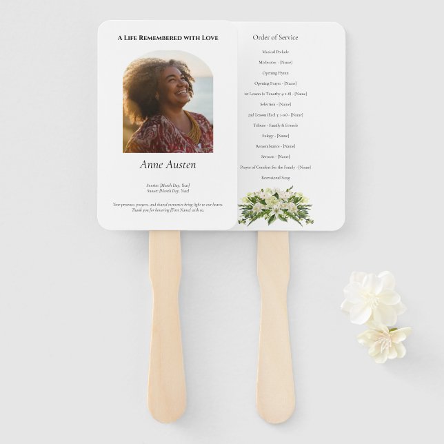 Beerdigung Programm Fan Spirituell & tröstend Fächer (Vorne und Hinten)