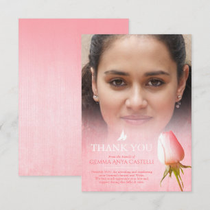 Beerdigung Rosa Rosa Foto Familie danke Karte