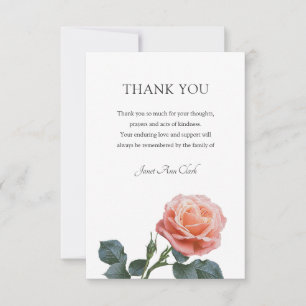Beerdigung Rose Danke Note Card