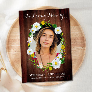 Beerdigung Rustikales Beileid Foto Gedenkstätte Dankeskarte