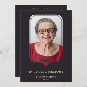 Beerdigung Schwarzer Ornamentaler Gesichtszug Einladung