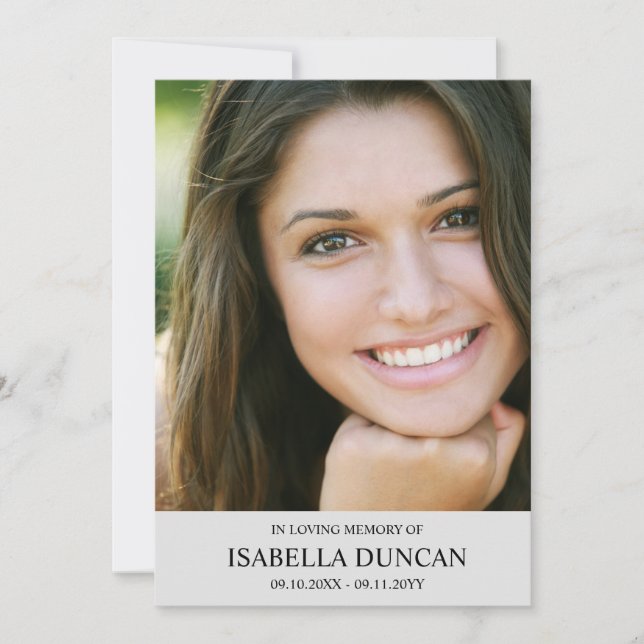 Beerdigung | Silber | In Love Memory Foto (Vorderseite)