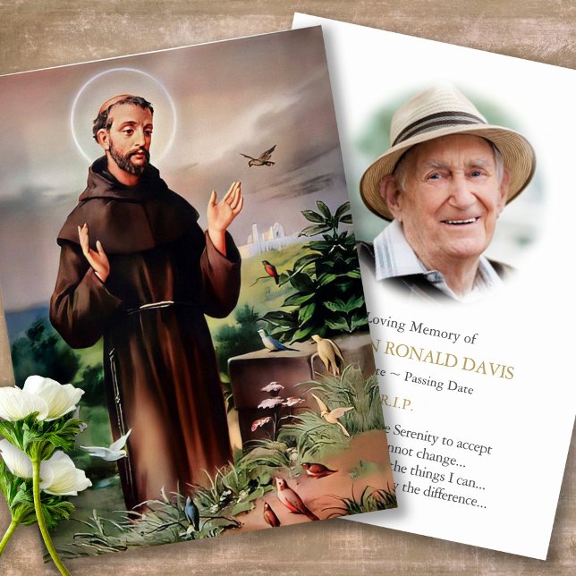 Beerdigung St. Francis vom Assisi Beileid Gebetska Visitenkarte (catholic, religious, celebration of life, in loving memory of, prayer cards for bereavement)