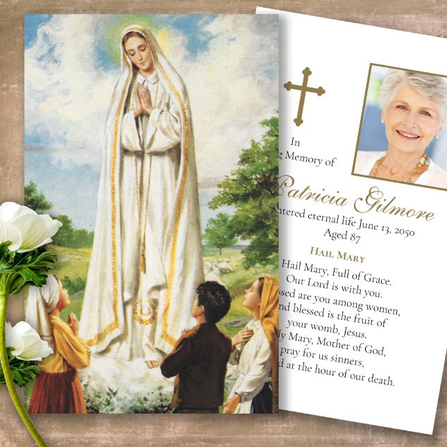 Beerdigung Unsere Frau von Fatima Gebet Sympathiek (catholic, religious, celebration of life, in loving memory of, prayer cards for bereavement)