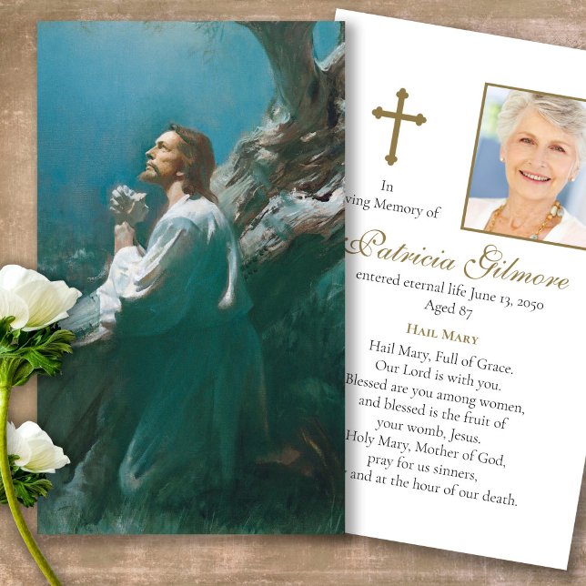 Beerdigung Verlust Christus Gebet Sympathiekarten (catholic, religious, celebration of life, in loving memory of, prayer cards for bereavement)
