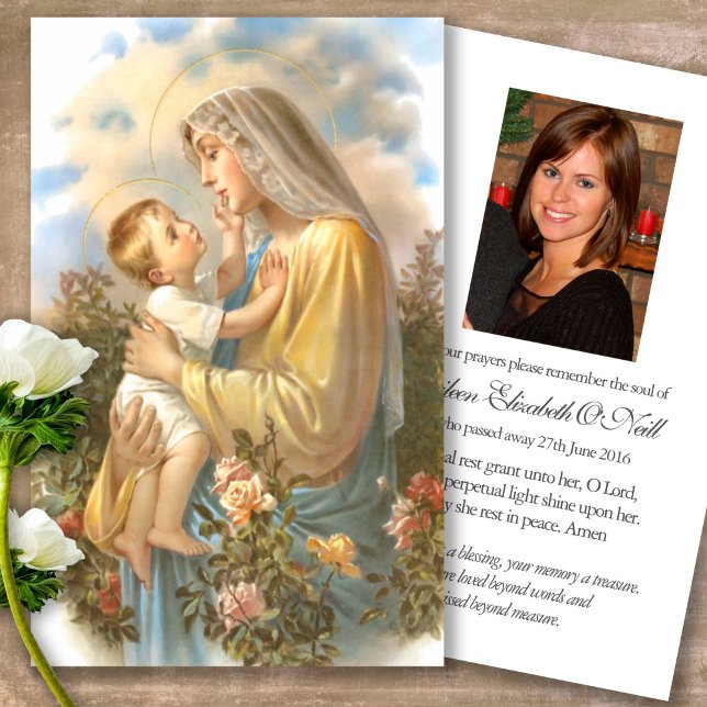 Beerdigung Verlust Gentle Mutter Gebet Sympathieka (catholic, religious, celebration of life, in loving memory of, prayer cards for bereavement)