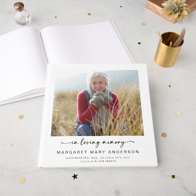 Beerdigung von Fotos mit Liebe 12x12 Gästebuch (Vorderseite offen)