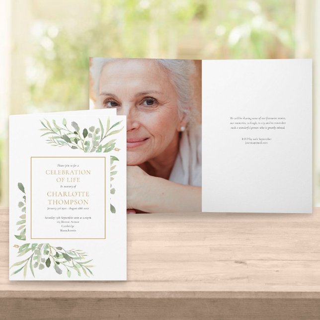 Beerdigung von Lebensgrün Blumen Beerdigung gefäls Einladung (Von Creator hochgeladen)