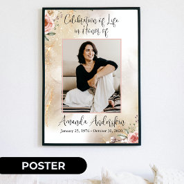 Beerdigung von Lebenspfirsich und Goldbeerdigung Poster