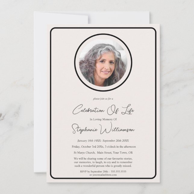 Beerdigung von Life 6 Foto Beerdigung Einladung (Vorderseite)