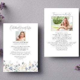 Beerdigung von Life Blue Wildblumen Beerdigung Fot Einladung