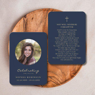 Beerdigung von Life Foto Beerdigung Gold Blue Card Visitenkarte