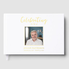 Beerdigung von Life Simple Foto Gold Foil Beerdigu Gästebuch