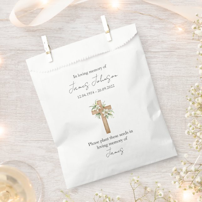 Beerdigung von Lily- und Cross-Seed-Memorial Geschenktütchen (Ausgeschnitten)