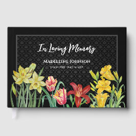 Beerdigung von Loved One Spring Flowers Damask Gästebuch