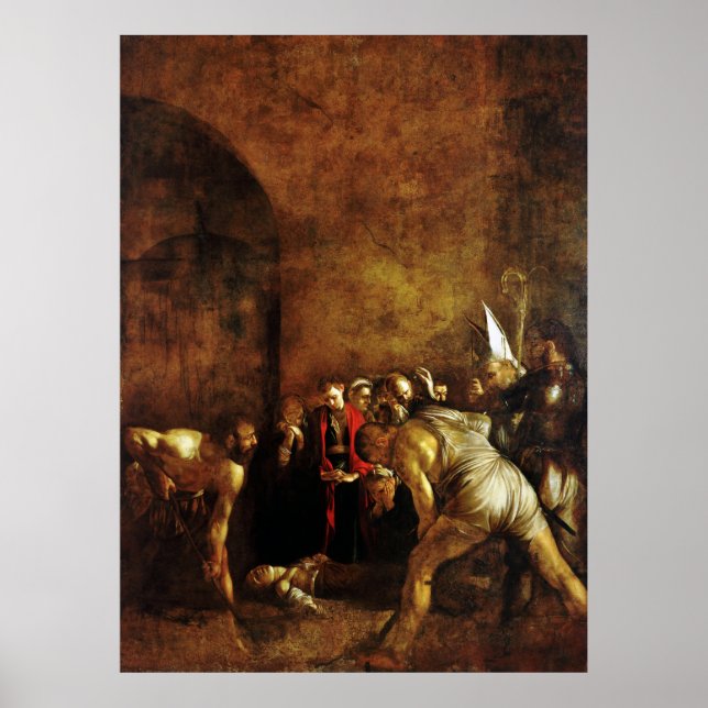 Beerdigung von Saint Lucy durch Caravaggio (1608) Poster (Vorne)