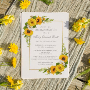 Beerdigung von Sonnenblumen Einladung