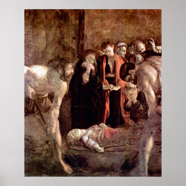 Beerdigung von St. Lucia durch Caravaggio Poster (Vorne)