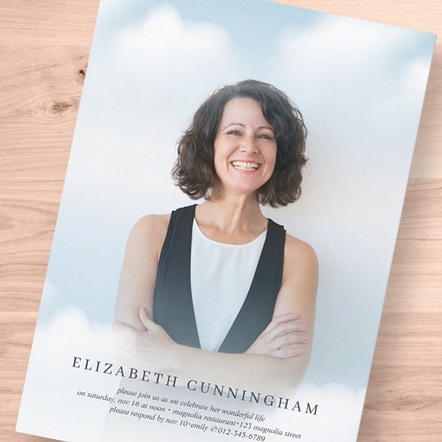 Beerdigung von Wolken im Himmel Modernes Foto Einladung (Von Creator hochgeladen)