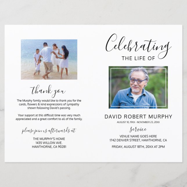 Beerdigungsauftrag | Foto-Memorial (Vorderseite)