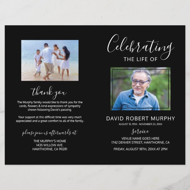 Beerdigungsauftrag | Foto-Memorial (Vorderseite)