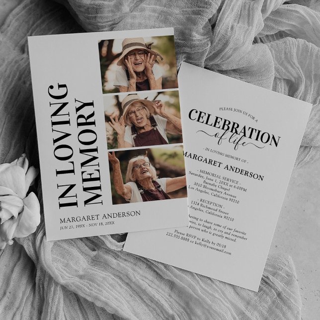 Beerdigungsdienst 3 Foto Einladung (Von Creator hochgeladen)